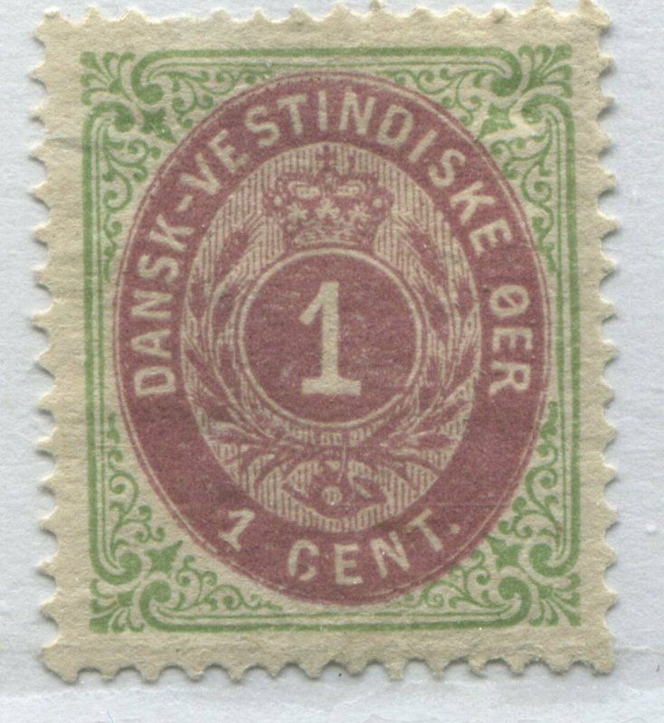 Danish West Indies 1874 1 cent mint no gum