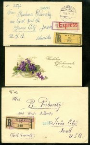 EDW1949SELL : AUSTRIA Nice group of 4 1920-1921 covers to US incl. 3 Scarce Reg.