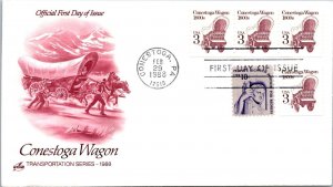 FDC 1988 SC #2252 Artcraft Cachet - Conestega, PA - Block Of 5 - F77187