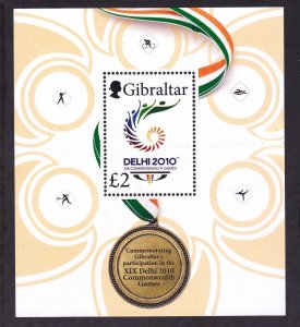 Gibraltar 1251 MNH 2010 Commonwealth Games Souvenir Sheet