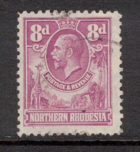 NORTHERN RHODESIA 1925 8d George V; Scott 8, SG 8; Used