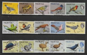 MAURITIUS SG317/31 1965 BIRDS DEFINITIVE SET USED