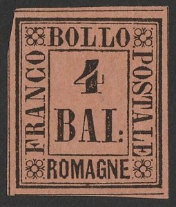 ITALY - Romagna 1859 type-set Provisional 4b black on pale brown Sass cat €1300