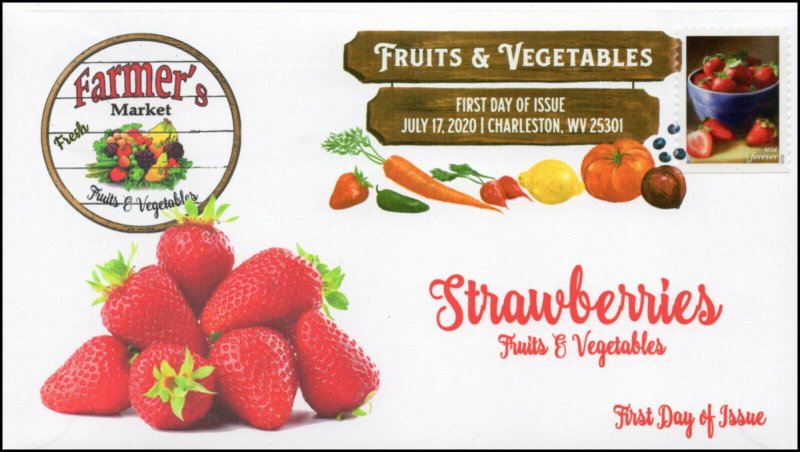 20-166, 2020, SC 5491, Fruits & Vegetables, FDC, Digital Color Postmark