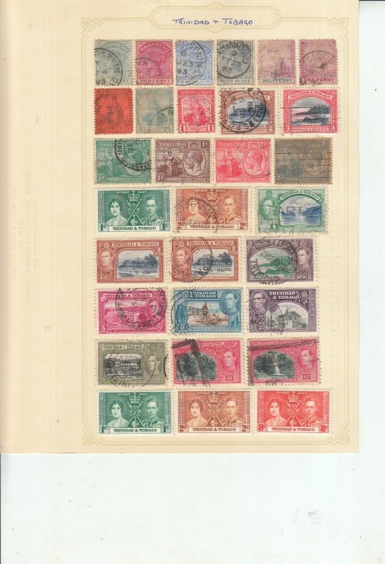 TRINIDAD AND TOBAGO 4 ALBUM PAGES OF MINT/USED VALUES/SETS