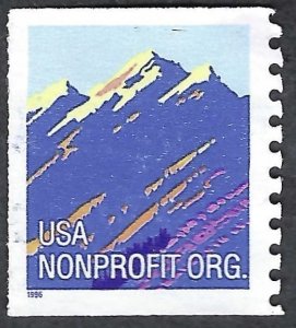 United States #2903 Non-profit (5¢) Mountain (1996). Coil. BEP Printing. Used.