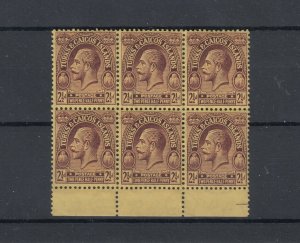 Turks & Caicos KGV 1922 2 1/2d Mint Block Of 6 SG167 MNH JK7392