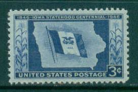 942 3c Iowa Fine MNH