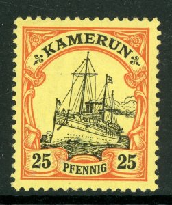 Cameroun 1900 Germany 25 pfg Yacht Ship Watermark Scott #11 MNH X17