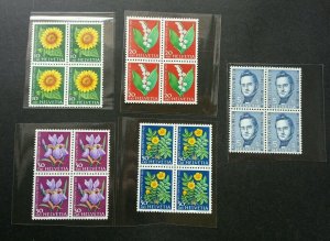 Switzerland Meadow & Garden Flowers 1961 (stamp block 4) MNH *rare