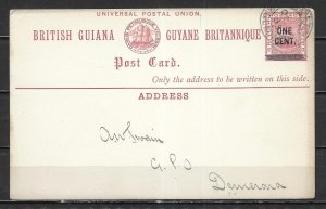 British Guiana Postal Stationery Postcard H&G 3 Used