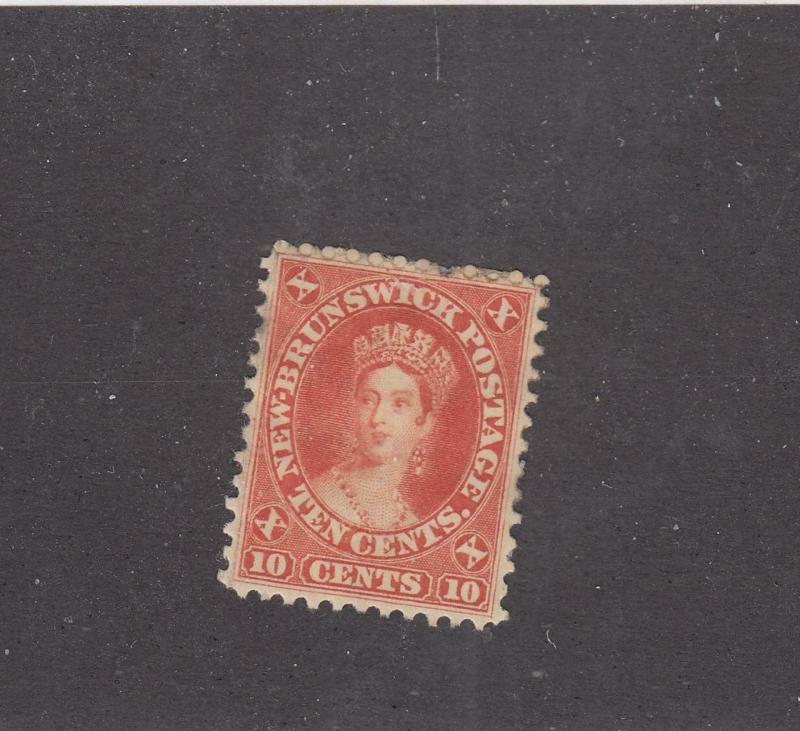 NEW BRUNSWICK # 9 VF-MH MAY 1860 QUEEN VICTORIA / VERMILION  CAT VALUE $75