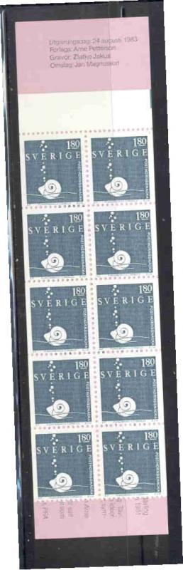 Sweden Sc 1468a 1983 Snail stamp booklet mint NH