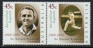 AUSTRALIA SG2077a 2001 SIR DONALD BRADMAN MNH