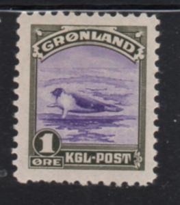 Greenland Sc 10 1945 1 ore seal stamp mint