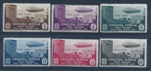 1933 EGEO, PA 22/27 Zeppelin 6 values  MNH**