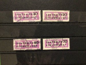German Democratic Republic 1956 central courier service used stamps Ref 58817