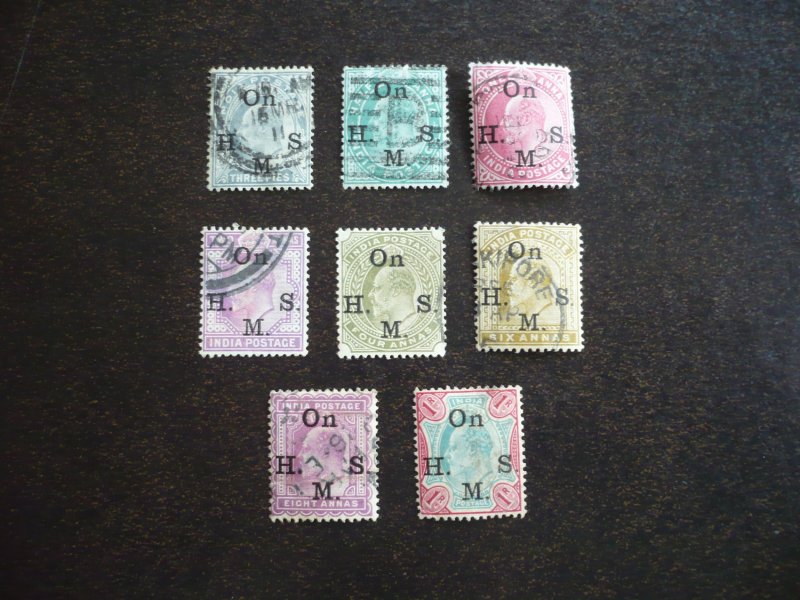 Stamps - India - Scott# O37-O44 - Used Set of 8 Stamps