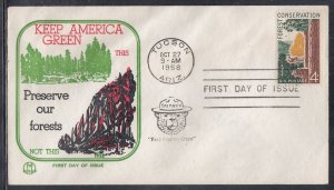 United States Scott 1122 Tri Color FDC - Preserve Our Forests