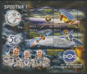 MALI - 2018 - Space Exploration, 50 Years - Perf 4v Sheet #1 - MNH-Private Issue