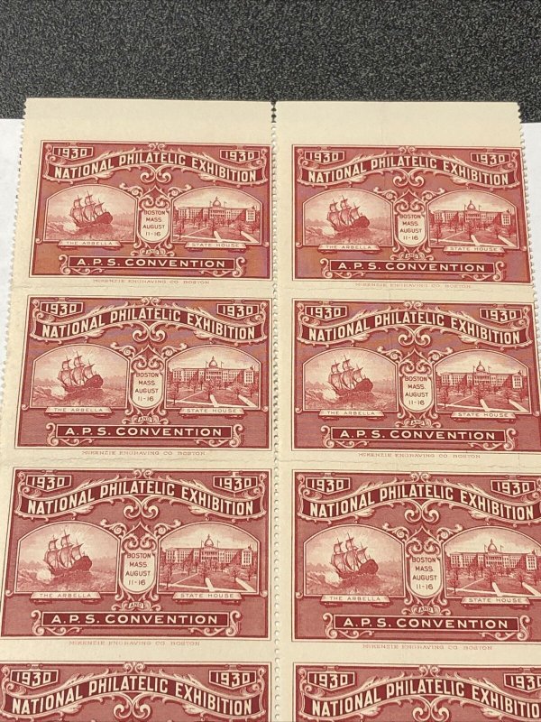 1939 National Philatelic Exhibition Sheet Of 8 Imperf. Signed By The Designer. 