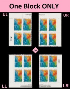 US B1 Breast Cancer first class semipostal plate block 4 V121111 MNH 1998