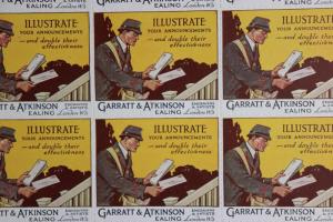 Garratt Atkinson Engraver artist W5 Printer stamp ad sheet London Poster Art DM