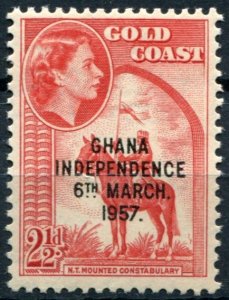 Ghana Sc#26 MNH, 2½p red, Independence Definitives (1958)