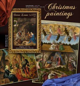 SIERRA LEONE - 2023 - Christmas Paintings - Perf Souv Sheet - Mint Never Hinged