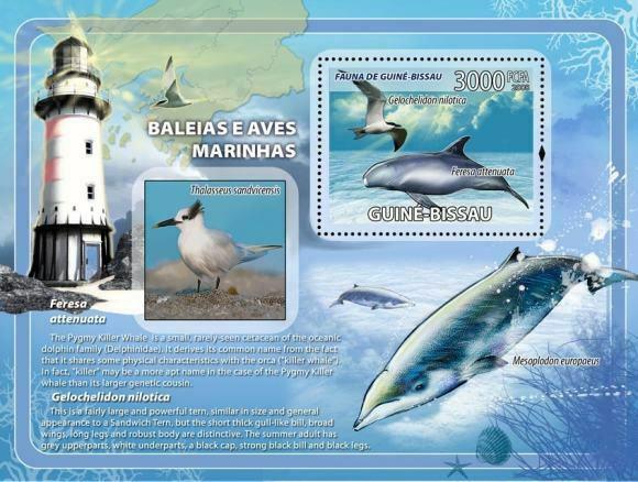 Guinea-Bissau - Whales & Sea Birds Stamp Souvenir Sheet - GB8214b