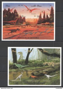 Ss1233 Imperforate Gambia Fauna Dinosaurs Prehistoric Animals 2Kb Mnh