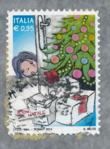 Italy 2014 Scott 3756 used - 95c, Christmas, Buon Natale 