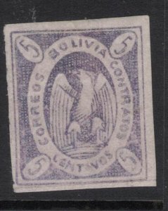 Bolivia SC 3 Signed Brun MOG (1fon)