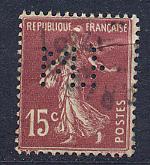 France Scott # 165, perfin MH, used