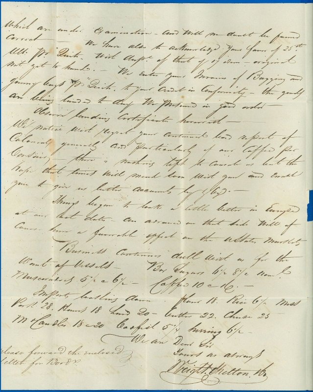 JUL 9, 1836, Red Octagon Phila Ds, SHIP FLS, Santiago-NY via Philly, Commercial