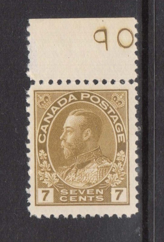 Canada #113b VF/NH With Imprint Margin