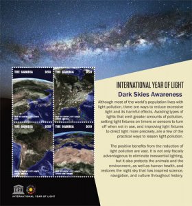 Gambia 2015 - UN - Light Pollution - Sheet of 4 stamps - Scott #3653 - MNH