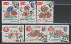 Yemen,  Kingdom, Flowers (Mi# 182A-187A) CTO SET