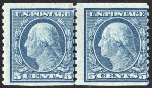 SC#496 5¢ Washington Coil Pair (1919) MNH