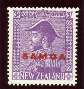 Samoa 1926 KGV 3s mauve (wmk upright) MLH. SG 168. Sc 155.