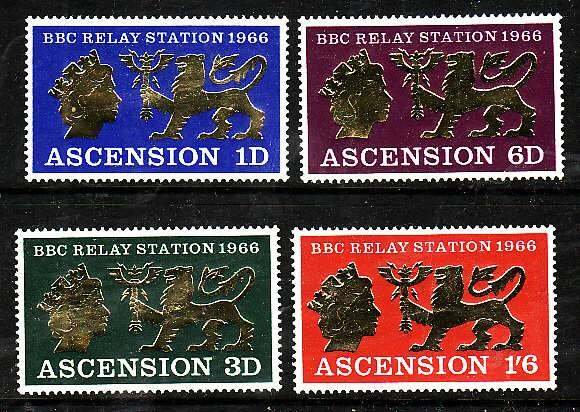 Ascension-Sc#111-14- id7-unused hinged set-BBC-1967-