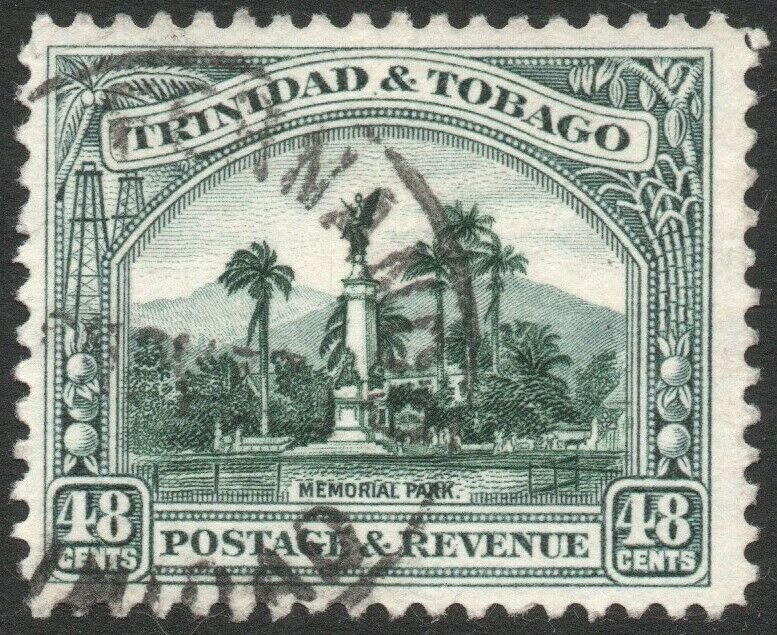 TRINIDAD & TOBAGO-1935-37 48c Deep Green Sg 237 FINE USED V46173