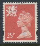 Great Britain Wales  SG W73 SC# WMMH60 Used  25p Machin see scan 