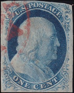 US Scott 8A • PF CERT • F/VF • Used • 100% Sound • Red Cancel • SCV $650