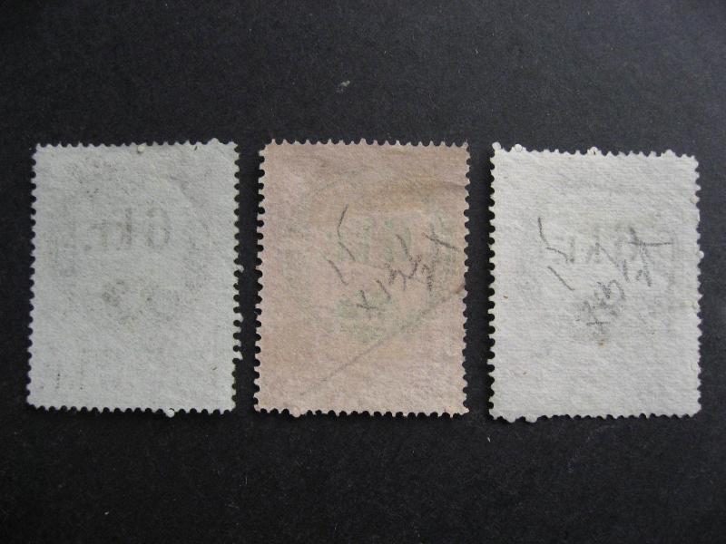 Austria ancient revenues, 3 U each has an open 6 print variety, error!