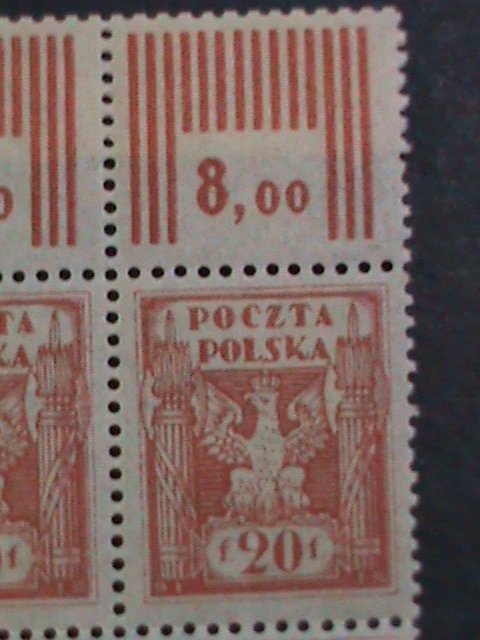 POLAND- 1919 SC#113 UNITED POLAND-EAGLE & FASCES- MNH BLOCK VERY FINE