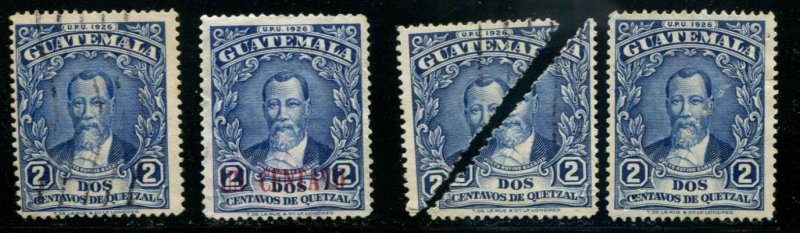 Guatemala SC# 235, 297, 300, 300a Pres Barrios Used & MH