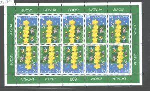 LATVIA 2000 EUROPE CEPT #504a,MNH, T.BECHE; SHEET=$18.00 / 1T.B.=$4.00