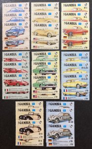 Gambia 1986 #620-7, Automobile, Wholesale lot of 5, **MNH**,CV $32.