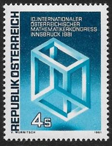 Austria - # 1187 - Escher's Impossible Cube - MNH